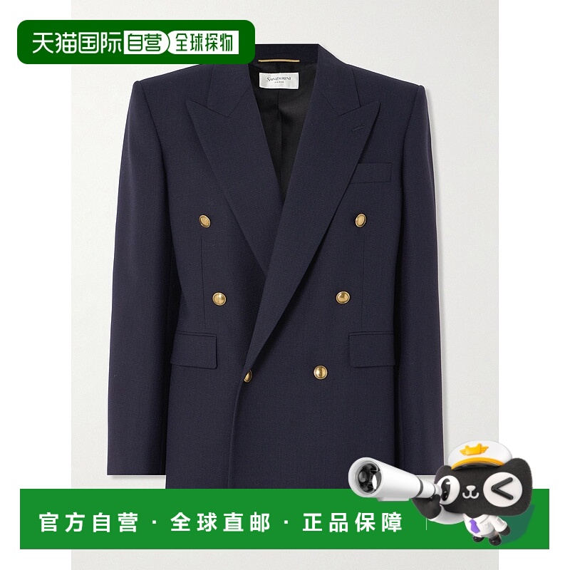 1h可退 香港直邮Saint Laurent 圣罗兰 女士 ChinÃ© 羊毛西装外套