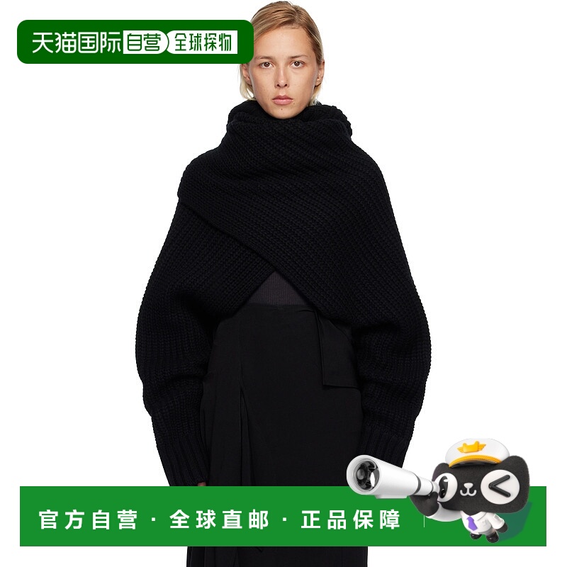 1h可退 香港直邮潮奢 Sacai 女士 黑色 Wool Knit Pullover 高领