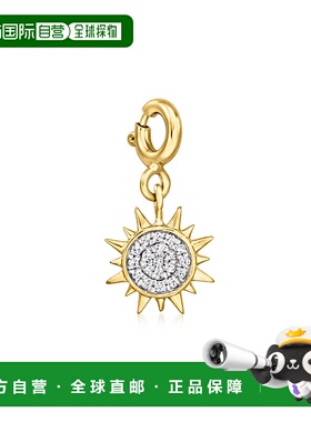 自营Ross-Simons Diamond Sun Charm in 18kt Gold Over Sterling