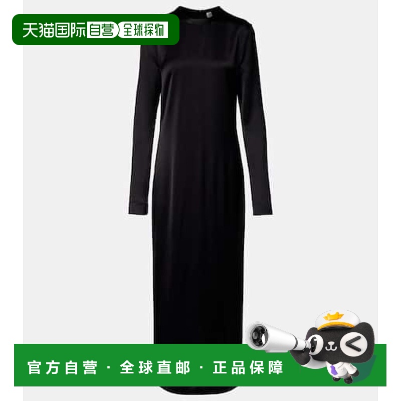 1h可退 香港直邮潮奢 toteme 女士 缎面长款连衣裙 black黑色 舒