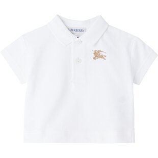 潮奢 Burberry 巴宝莉 女童 白色刺绣婴儿 Polo 衫童装 8115600