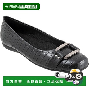 自营 Trotters Sizzle Signature T1251-011女式平底鞋11黑色皮革