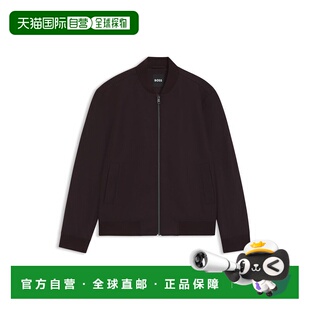 自营bossSlim-fit jacket in brushed stretch flannel - dark re