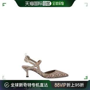 女士 香港直邮潮奢 芬迪 标志细节露跟高跟鞋 Fendi 8J8362AQY7