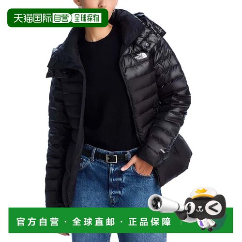 自营The North Face Ruby派克夹克女式黑色羽绒连帽全拉链GBO2838