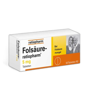 Ratiopharm叶酸维生素膳食补充剂5Mg50片日常护理正品