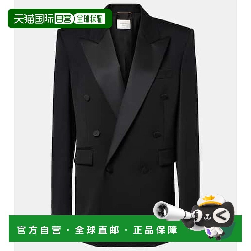 1h可退 香港直邮Saint Laurent 圣罗兰 女士 绸缎边羊毛西装外套,女装/女士精品,短外套,淘宝优惠券,粉丝福利购,淘宝优惠卷