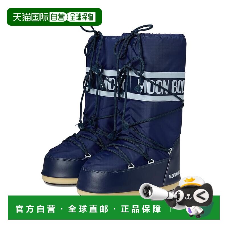 1h可退 香港直邮moon boot 月亮靴 女士 Icon 尼龙靴子 blue蓝色