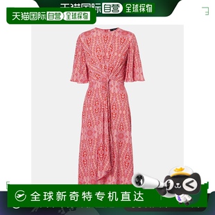 000294 香港直邮Etro 艾特罗 女士 印花褶皱中长连衣裙