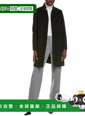 自营Cinzia Rocca Icons羊毛和羊绒混纺外套-黑色 美国奥莱直发