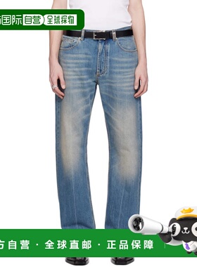 1h可退 MCQUEEN 亚历山大 麦昆 男士 蓝色 Straight-Leg牛仔裤