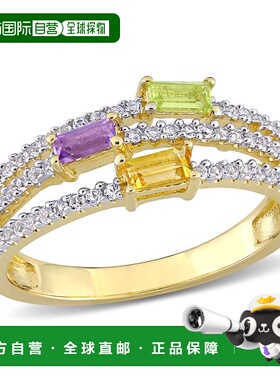 自营 mimi & max5/8 CT TGW 黄水晶橄榄石紫水晶和白色托帕石溢出