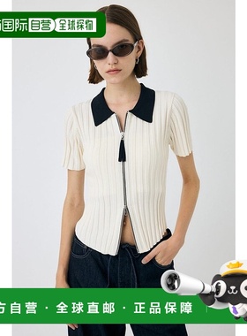 日本直邮MOUSSY 拉链罗纹针织长袖衬衫 [MO1164EW036663] 橙色