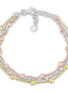 自营 mimi & max3 色 18k 镀金纯银多股手链 - 多 美国奥莱直发