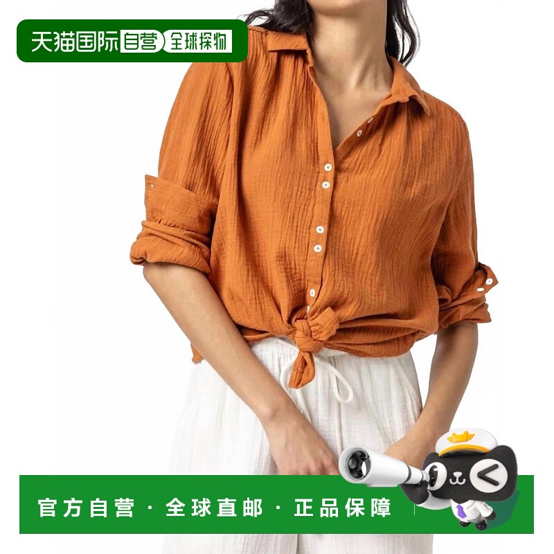 自营lilla p锡耶纳女式标志性纱布纽扣衬衫 美国奥莱直发