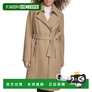 自营Kenneth 美国奥莱直发 Cole驼色带腰带外套