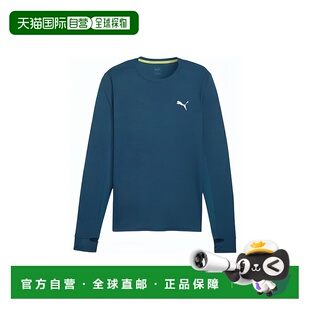 日本直邮PUMA RUN FAVORITE Logo徽标印花圆领长袖T恤 男款 海洋
