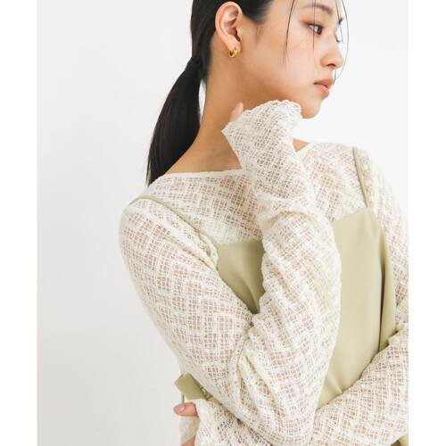 1h可退 日本直邮KBF女装皱褶蕾丝上衣 KB262302015270