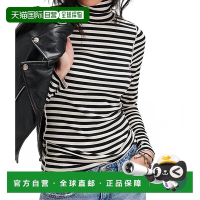 自营free peopleGood Good Stripe Turtleneck Long Sleeve Tee I
