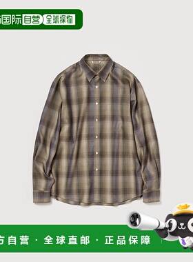 香港直邮AURALEE 男士 Ultra-fine 羊毛衬衫 A25AS01LCBROWNBLUEC