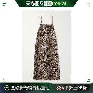 女士 香港直邮潮奢 甘尼 SUSTAIN GANNI 网状豹纹有机棉质府绸
