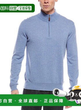 自营Mette Cashmere 1/4-Zip Mock Neck Sweater - blue 美国奥莱