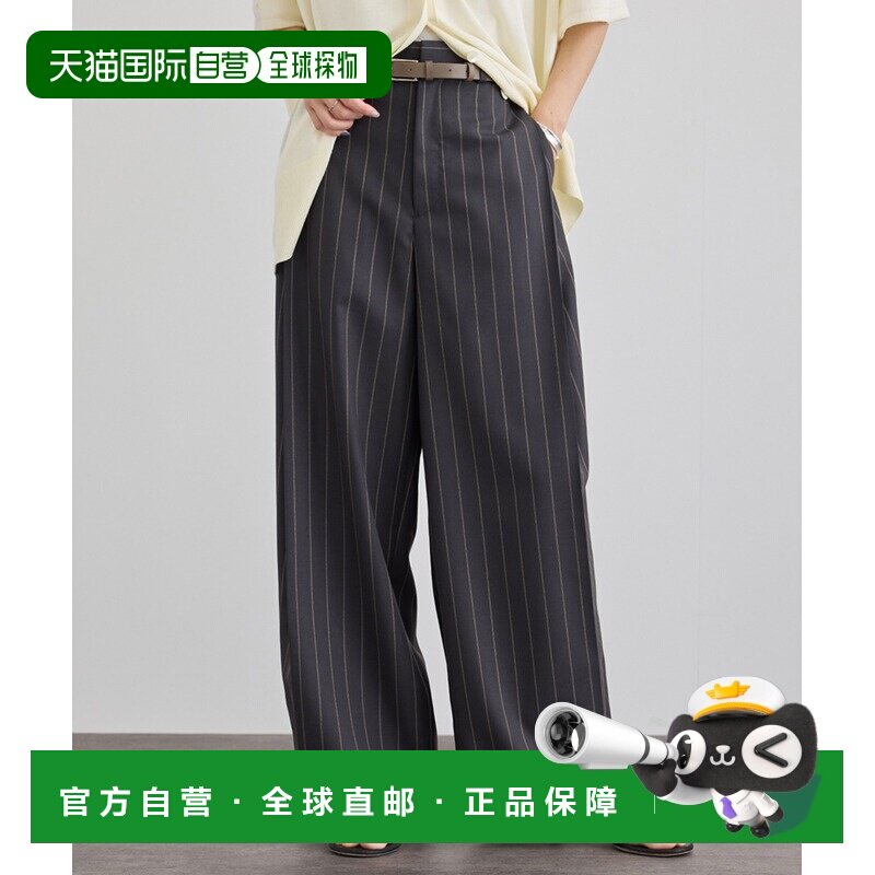 SALON adam et rope' 女士 尾州梳毛条纹西裤 2026ASHS36350 - 实物图