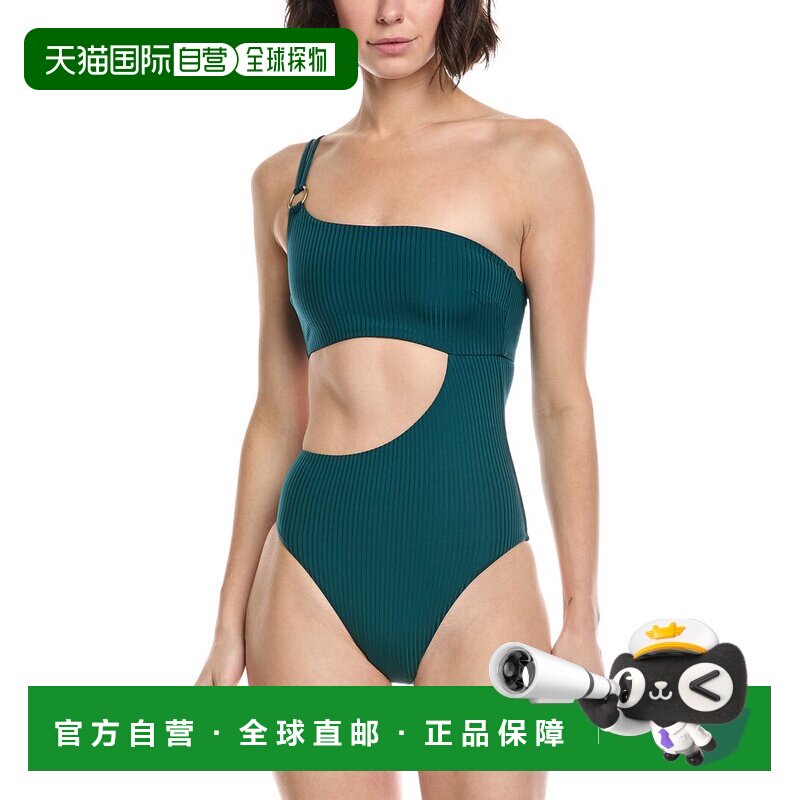 自营Vitamin A Cosmo One-Shoulder One-Piece - green 美国奥莱