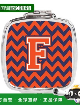 自营 Carolines Treasures CJ1042-FSCM 字母 F 雪佛龙橙色和蓝色