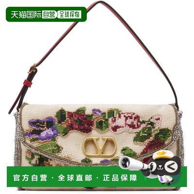 1h可退 香港直邮valentino 华伦天奴 女士 驼色 Beaded Floral 单