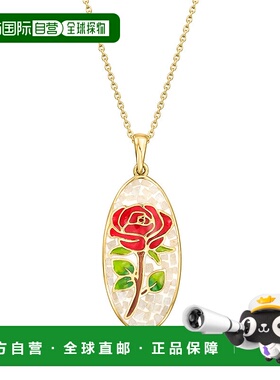 自营 ross-simonsRoss Simons月石和多色珐琅玫瑰马赛克吊坠项链1