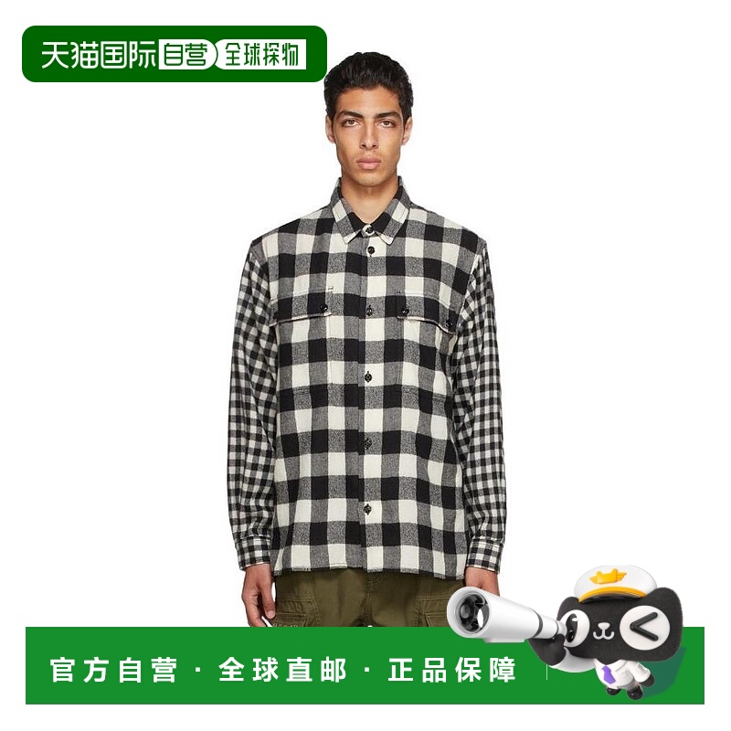 香港直邮DIESEL 男士衬衫 A030110SDAD129 AW2021 花色 徽标法兰