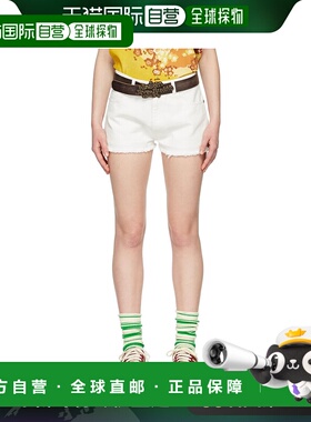 1h可退 香港直邮潮奢 Erl 女士 白色牛仔短裤 ERL04P014 white白