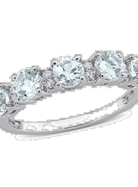 自营925 纯银 Mimi & Max 1 3/8 克拉 TGW 海蓝宝石和白色托帕石