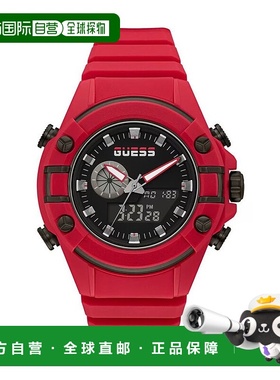自营 Guess硅胶男士手表-红色 美国奥莱直发