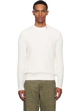 潮奢 Moncler 盟可睐 男士 灰白色圆领针织衫 K20919C00011M1367