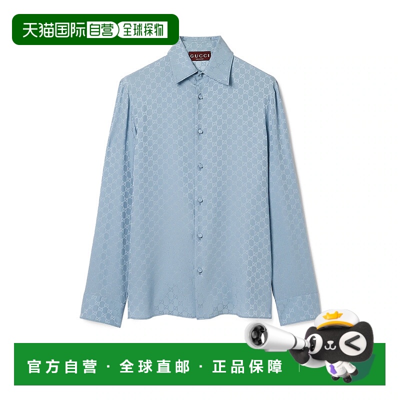 欧洲直邮GUCCI 古驰 25秋冬 847034 ZATF9 4977 男士 长袖衬衫 GG