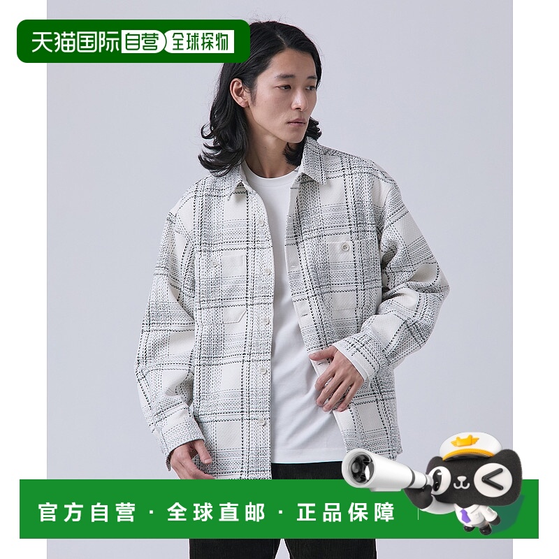 1h可退 日本直邮B.C STOCK 男装 宽松版型 大格纹衬衫 毛绒质感 2