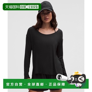 韩国直邮lululemon BLK上衣 真丝魅力侧开襟长袖