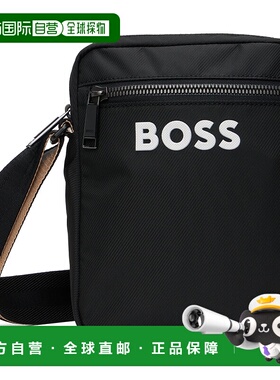 香港直邮BOSS 波士 男士 黑色 Contrast Logo Signature 斜挎包 5