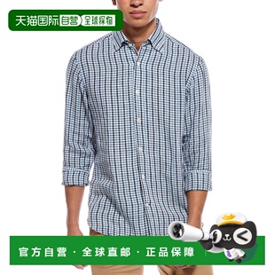自营Robert Talbott Morgan Check Linen Shirt - blue 美国奥莱
