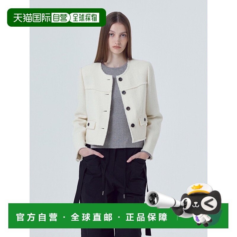 韩国直邮ETMON 女士运动茄克/外套JK150TFF02 CutOff Button Twee