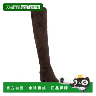 自营Sugar Ollie Boots Women's Brown Suede Block Heel Over Th