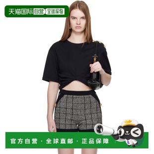 女士 黑色 恤 香港直邮Balmain FF0 巴尔曼 Tie 1h可退 Cropped