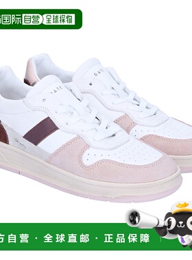 日本直邮DATE 女鞋 运动鞋 W411-C2-VC-WP 复古小牛皮 白色-粉色