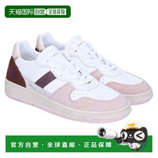 日本直邮DATE 女鞋 运动鞋 W411-C2-VC-WP 复古小牛皮 白色-粉色