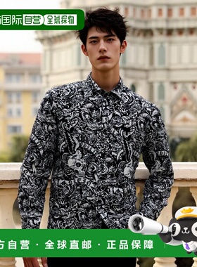 自营 philipp plein真丝衬衫 Sugar Daddy Cut LS Tattoo - 黑色