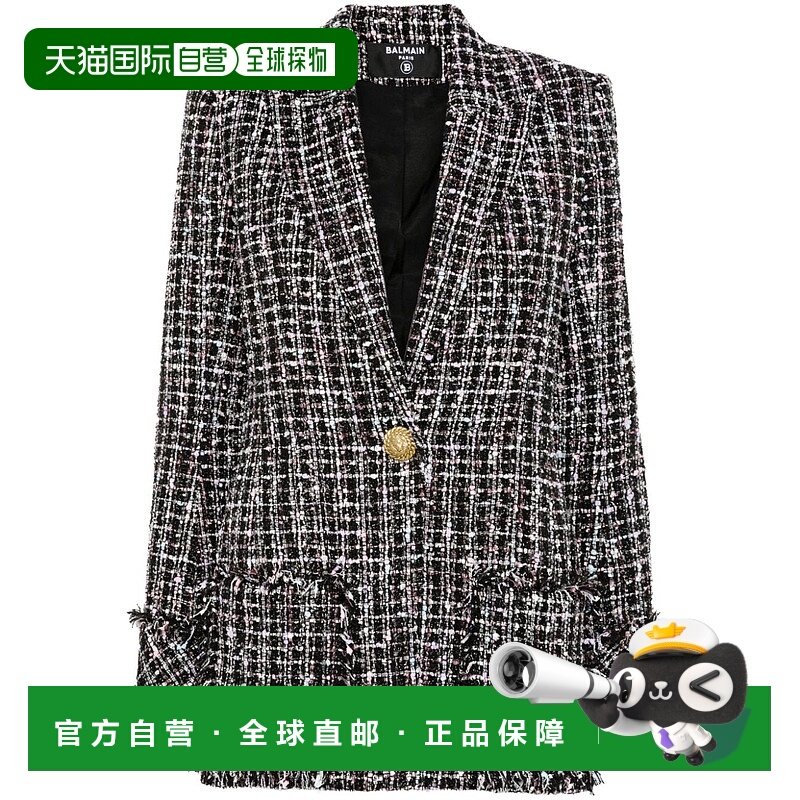 香港直邮BALMAIN 女士西服 DF1SE096XJ24EAH SS2025 黑色