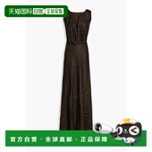 香港直邮潮奢 Alaia 女士 1小时内可退 褶皱金属感提花针织长款 连