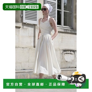 米白色蝴蝶结连衣裙 1h可退 back 女士 DR1850011C 香港直邮Patou